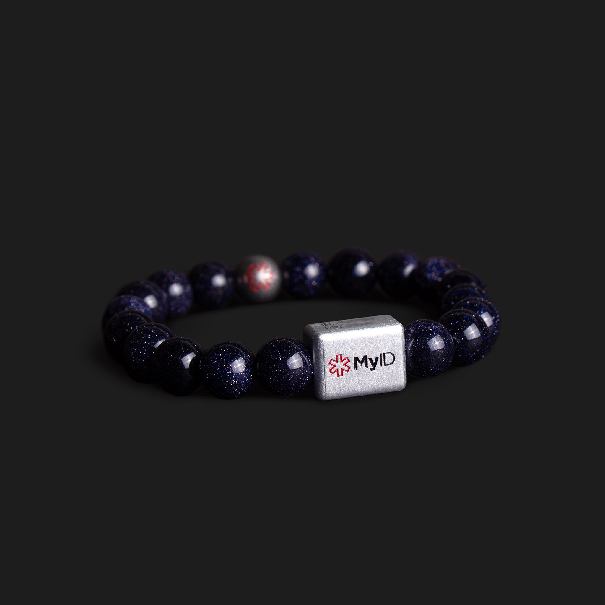 Blue Goldstone Medical ID Bracelet