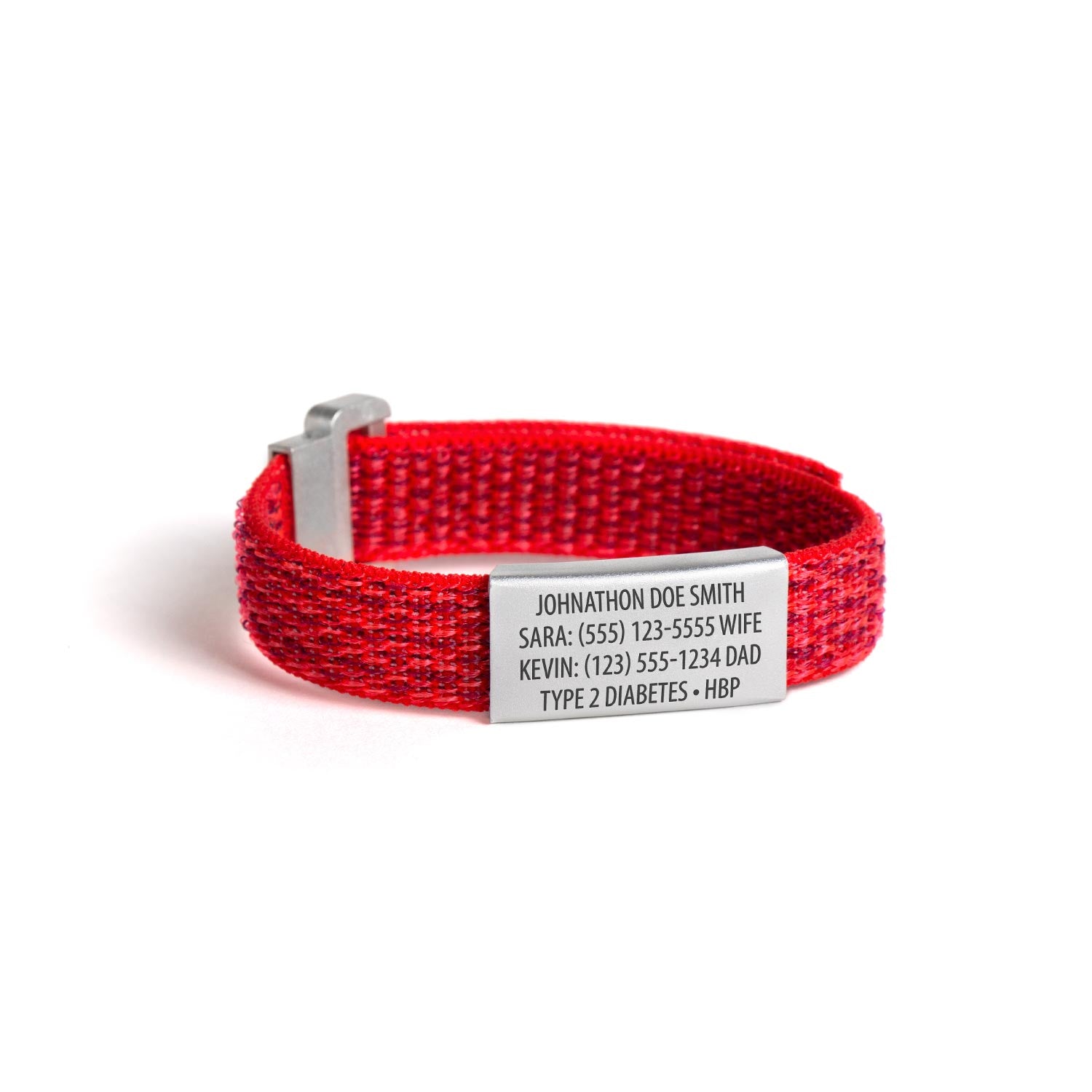 MyID Flex Nylon Medical ID Bracelet Red