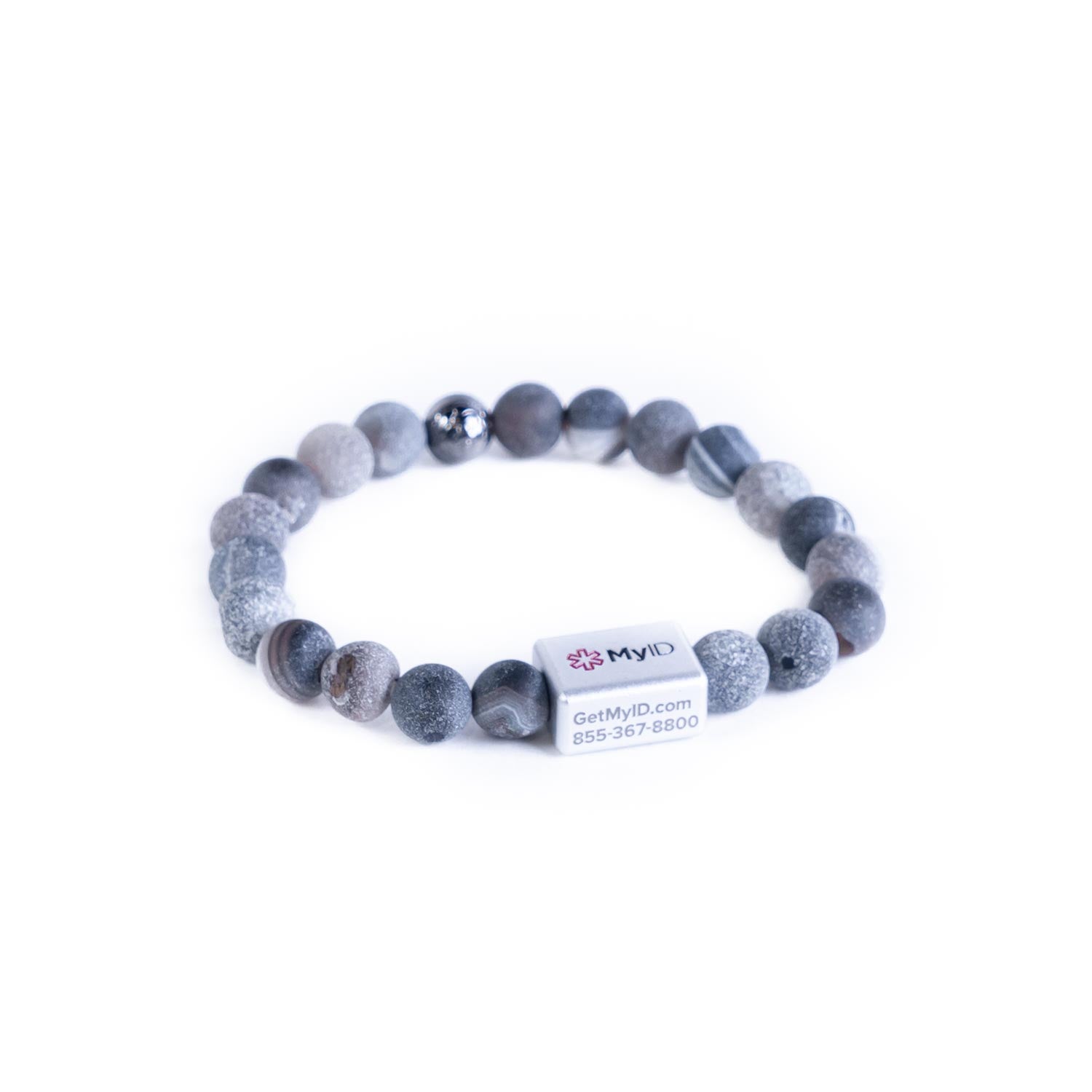 Natural Earth Geode Medical ID Bracelet