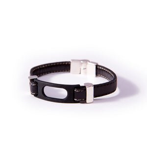 Magnetic Leather Bracelet White