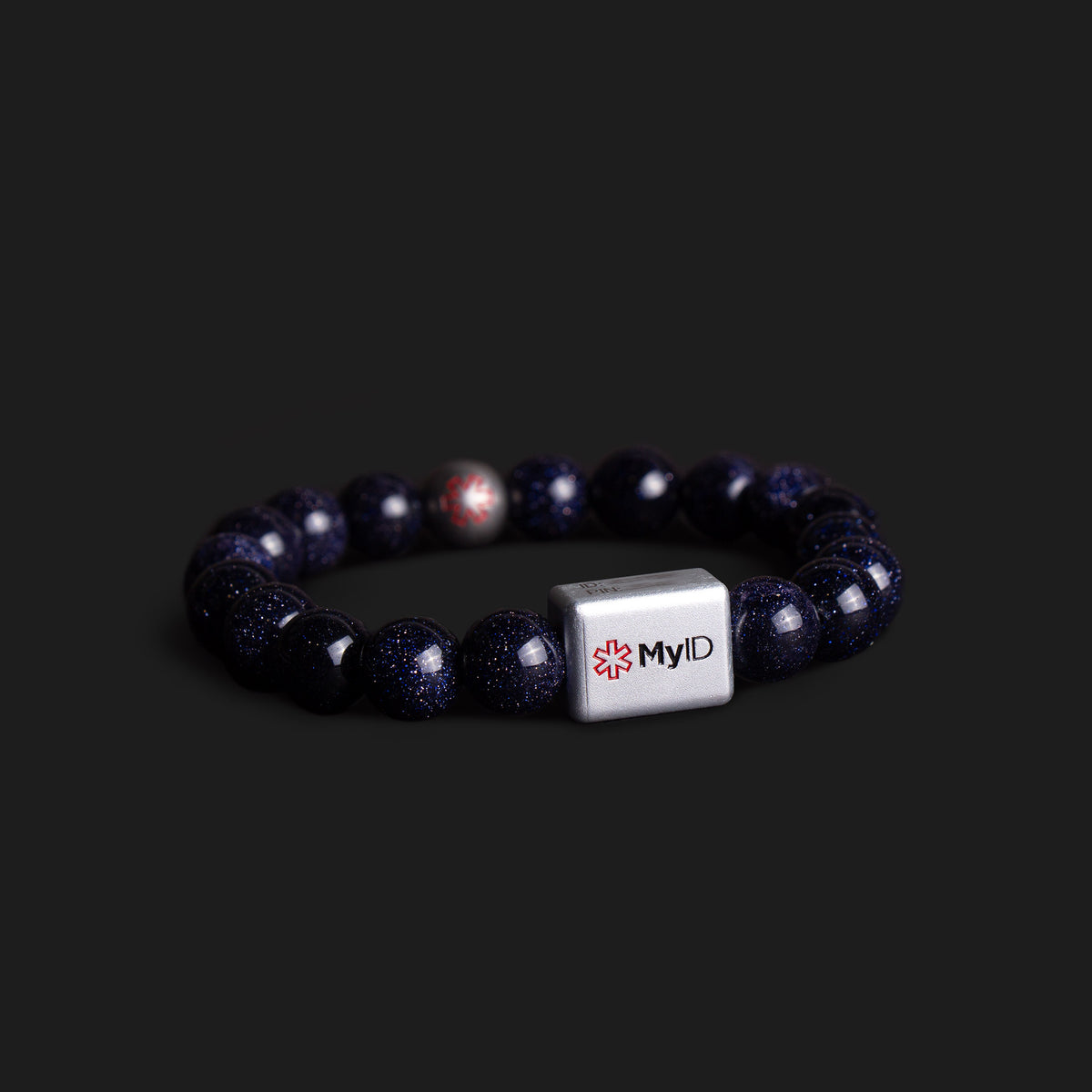 Blue Goldstone Medical ID Bracelet