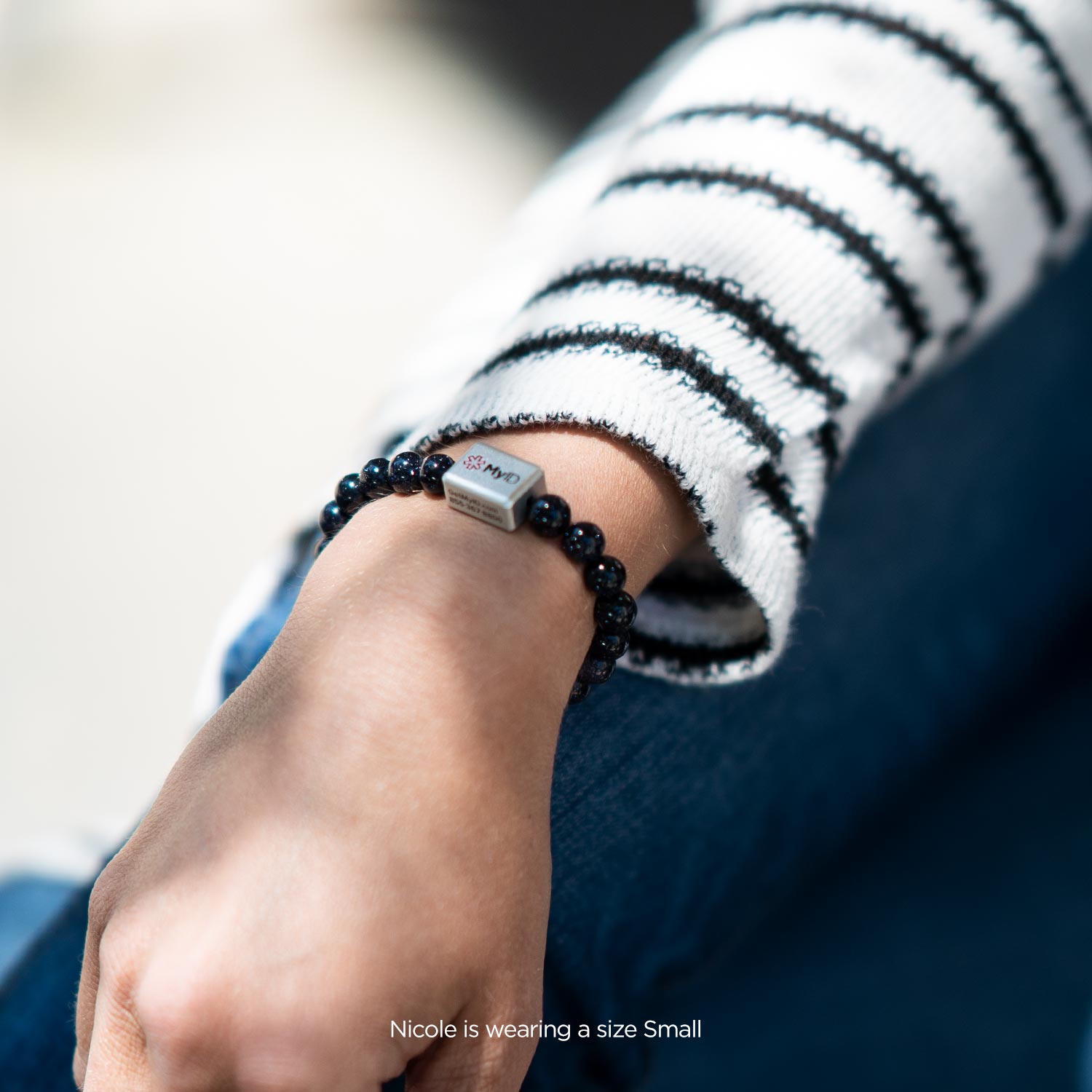 Blue Goldstone Medical ID Bracelet
