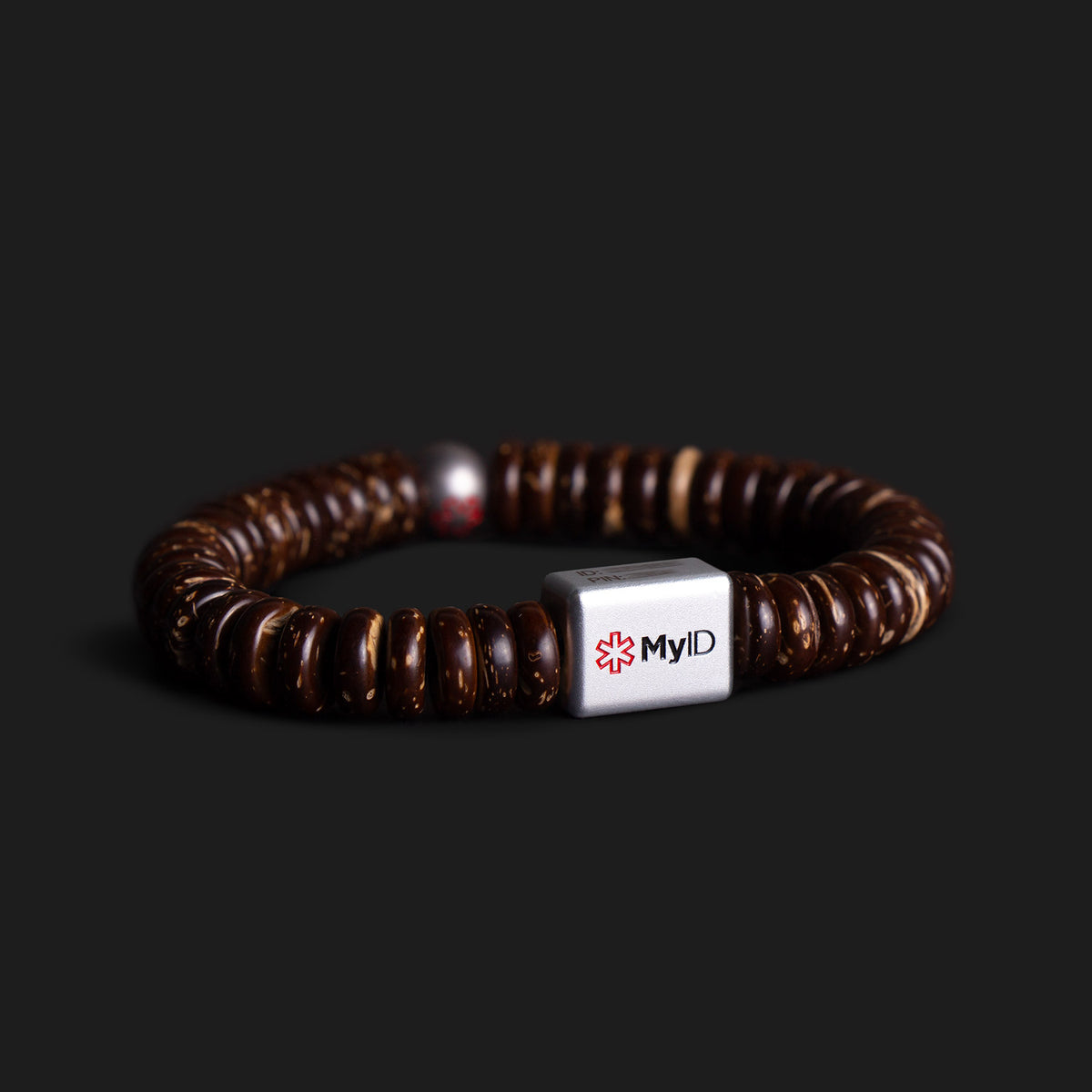 Coconut Shell Medical ID Bracelet