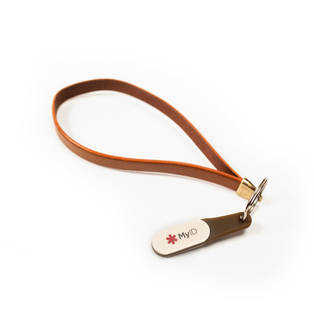 Leather Wristlet Medical ID Keychain Variety - MyID