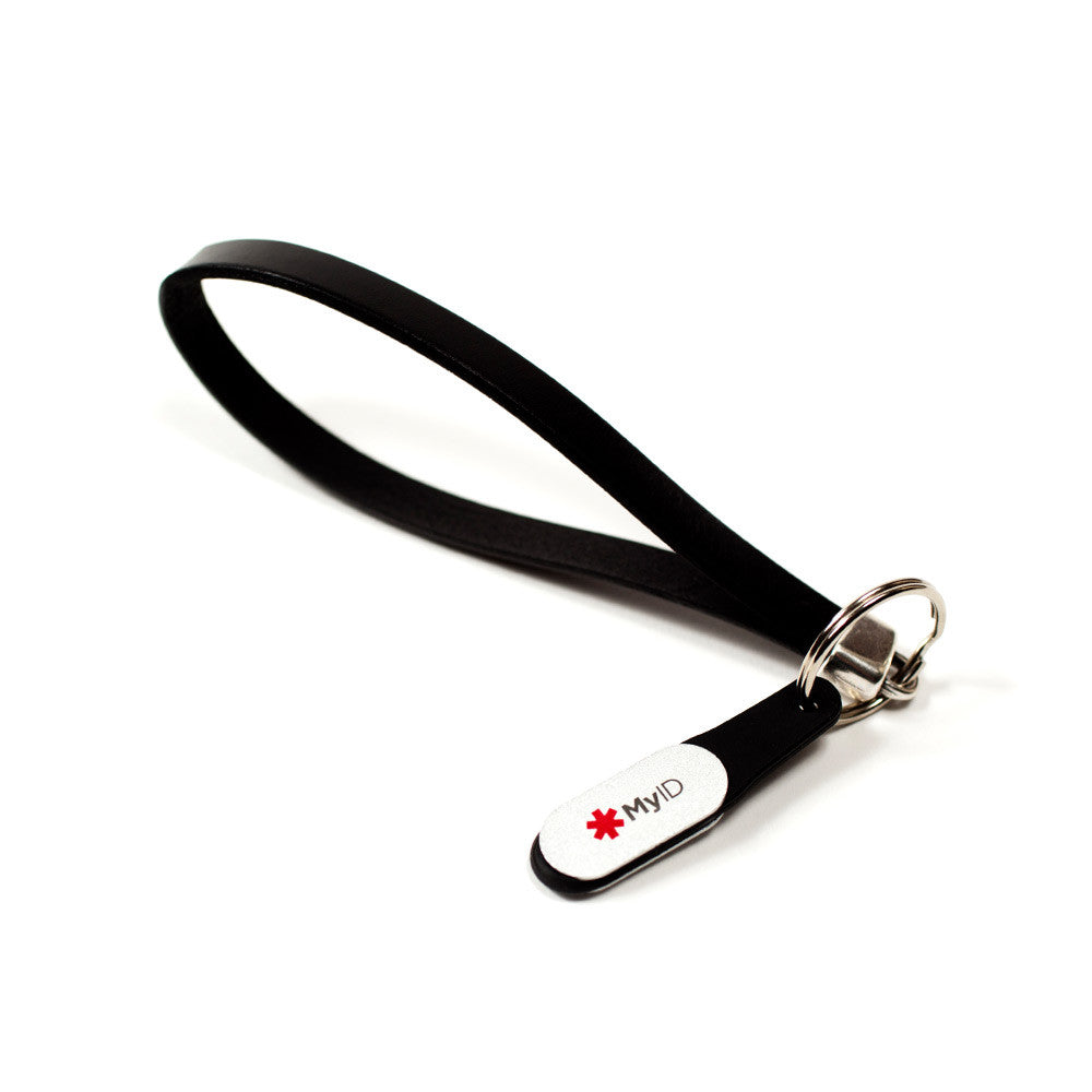 Leather Wristlet Medical ID Keychain Variety - MyID