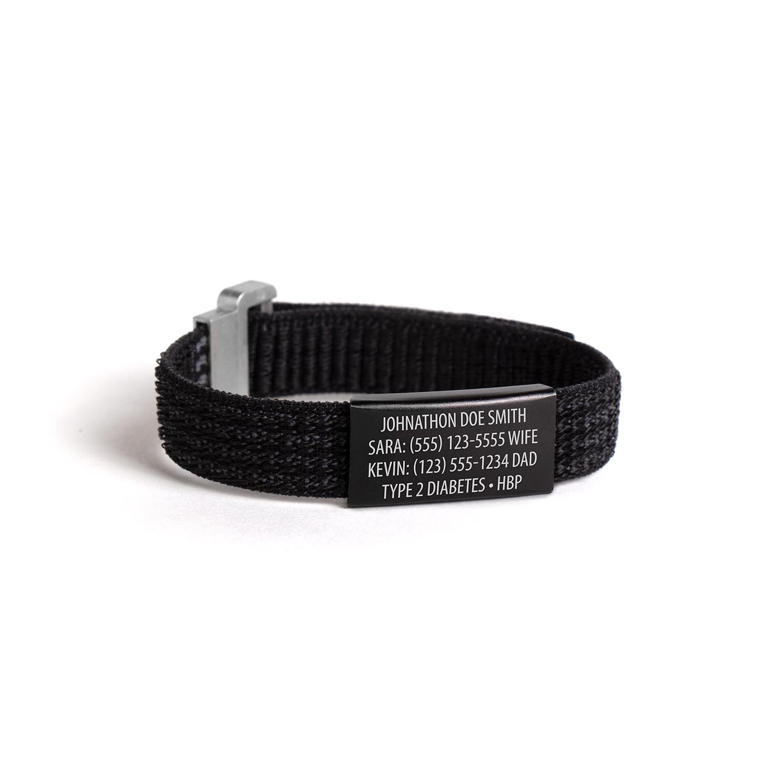 MyID Flex Nylon Medical ID Bracelet Black
