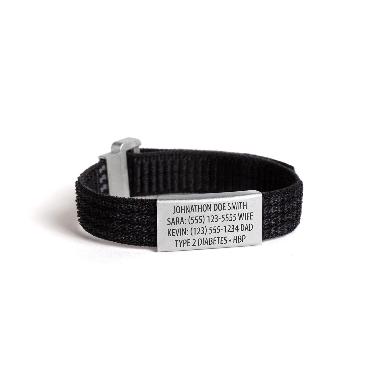 MyID Flex Nylon Medical ID Bracelet Black