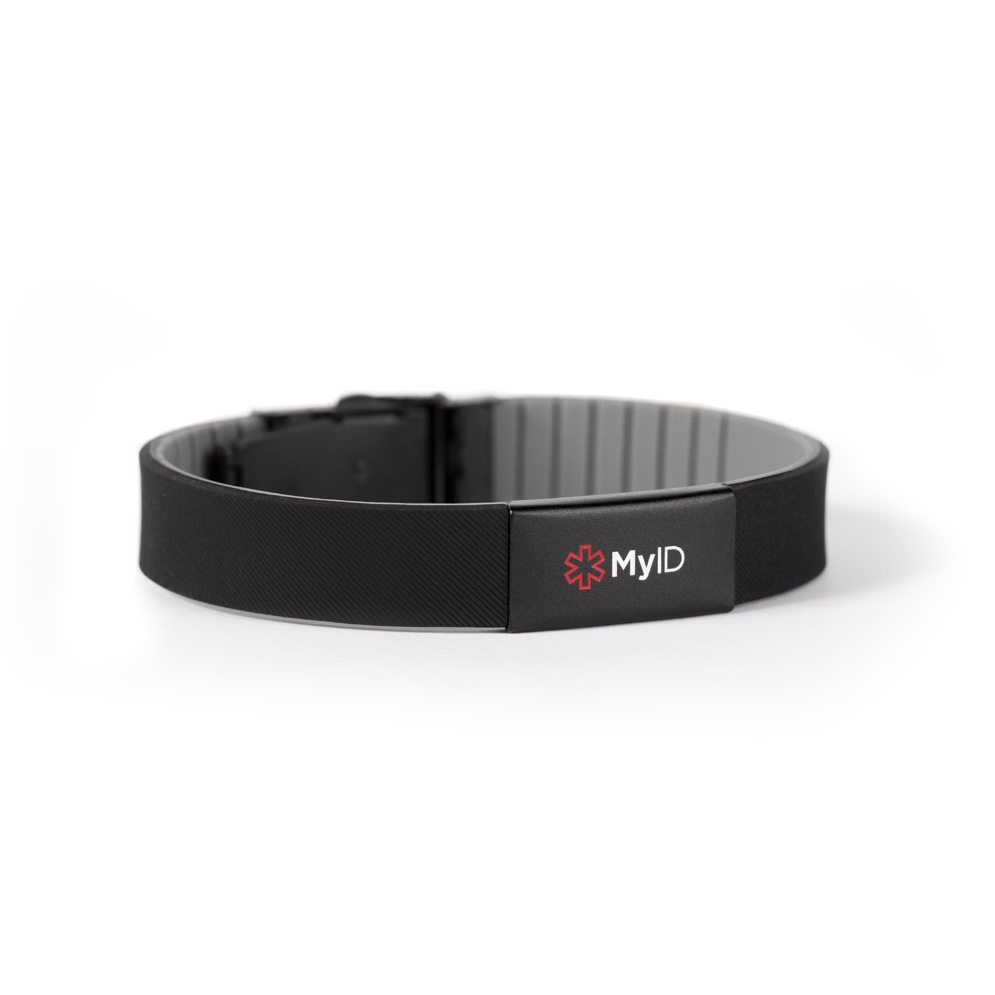 MyID Flex Silicone Medical ID Bracelet Black