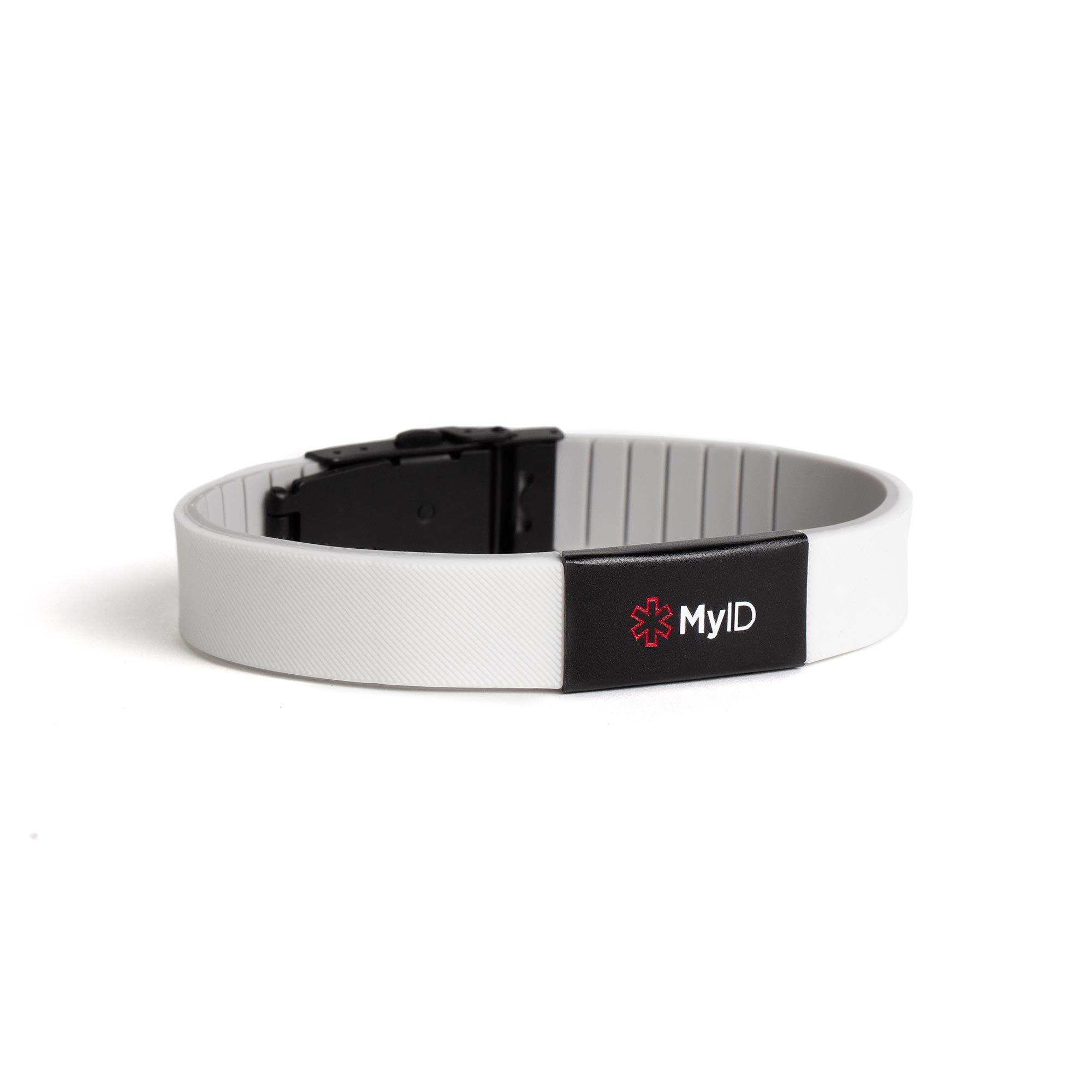 MyID Flex Silicone Medical ID Bracelet White