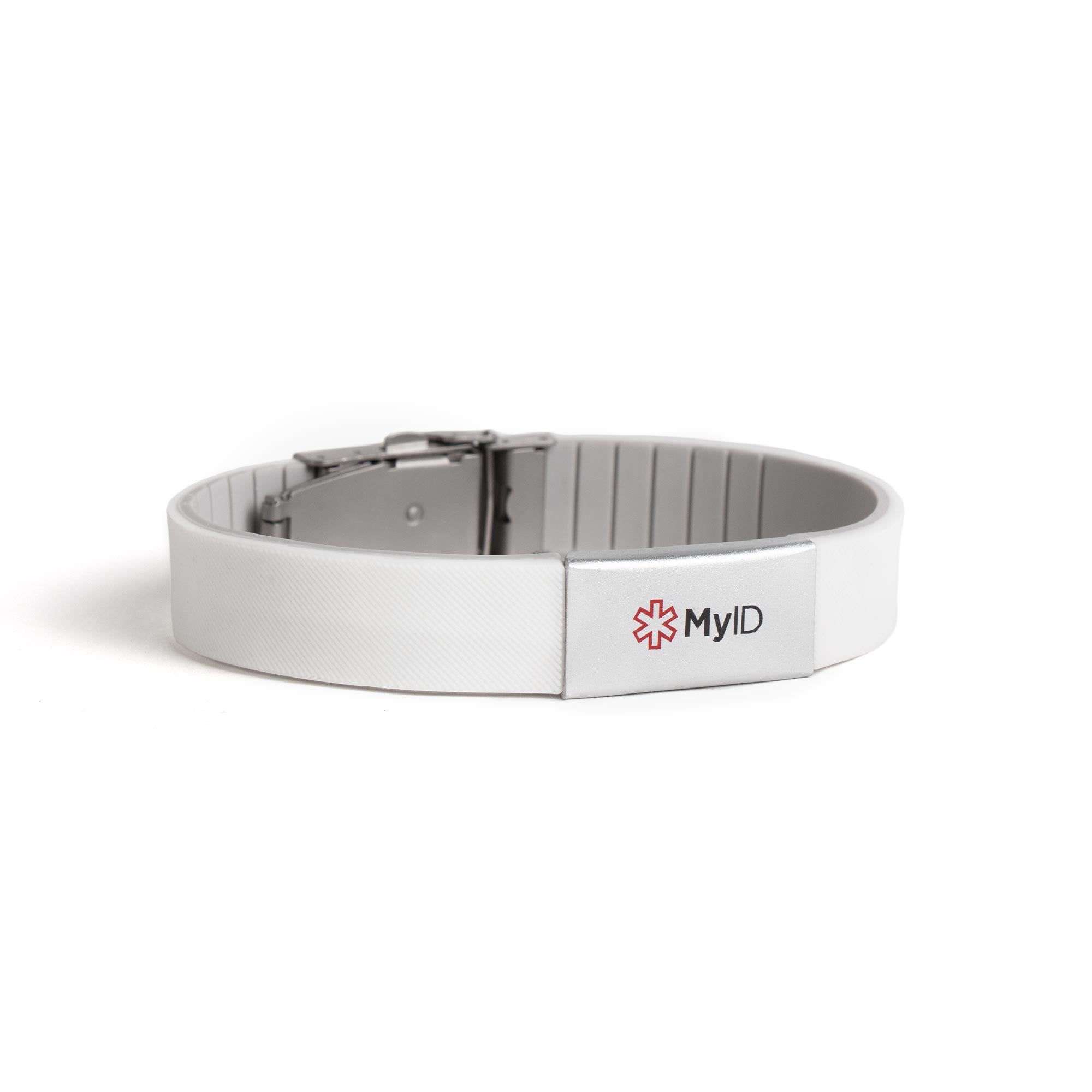 MyID Flex Silicone Medical ID Bracelet White