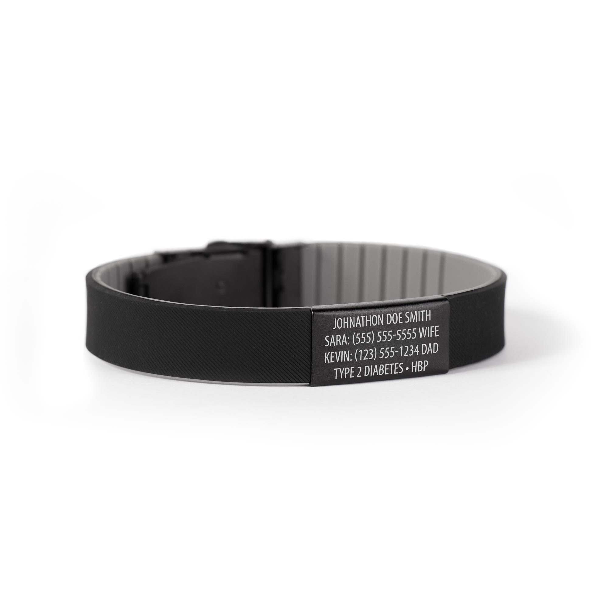 MyID Flex Silicone Medical ID Bracelet Black