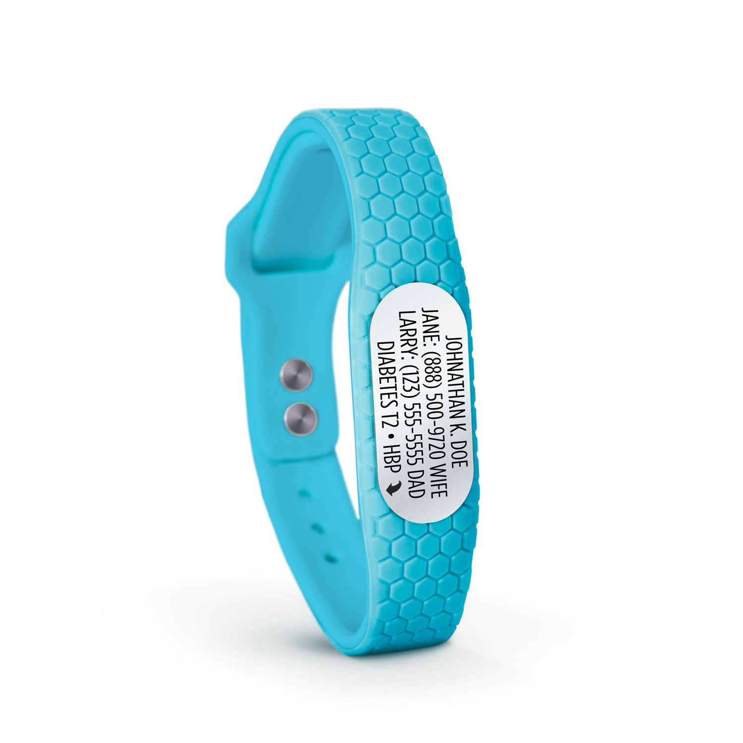 MyID Hive Medical ID Bracelet Neon Blue
