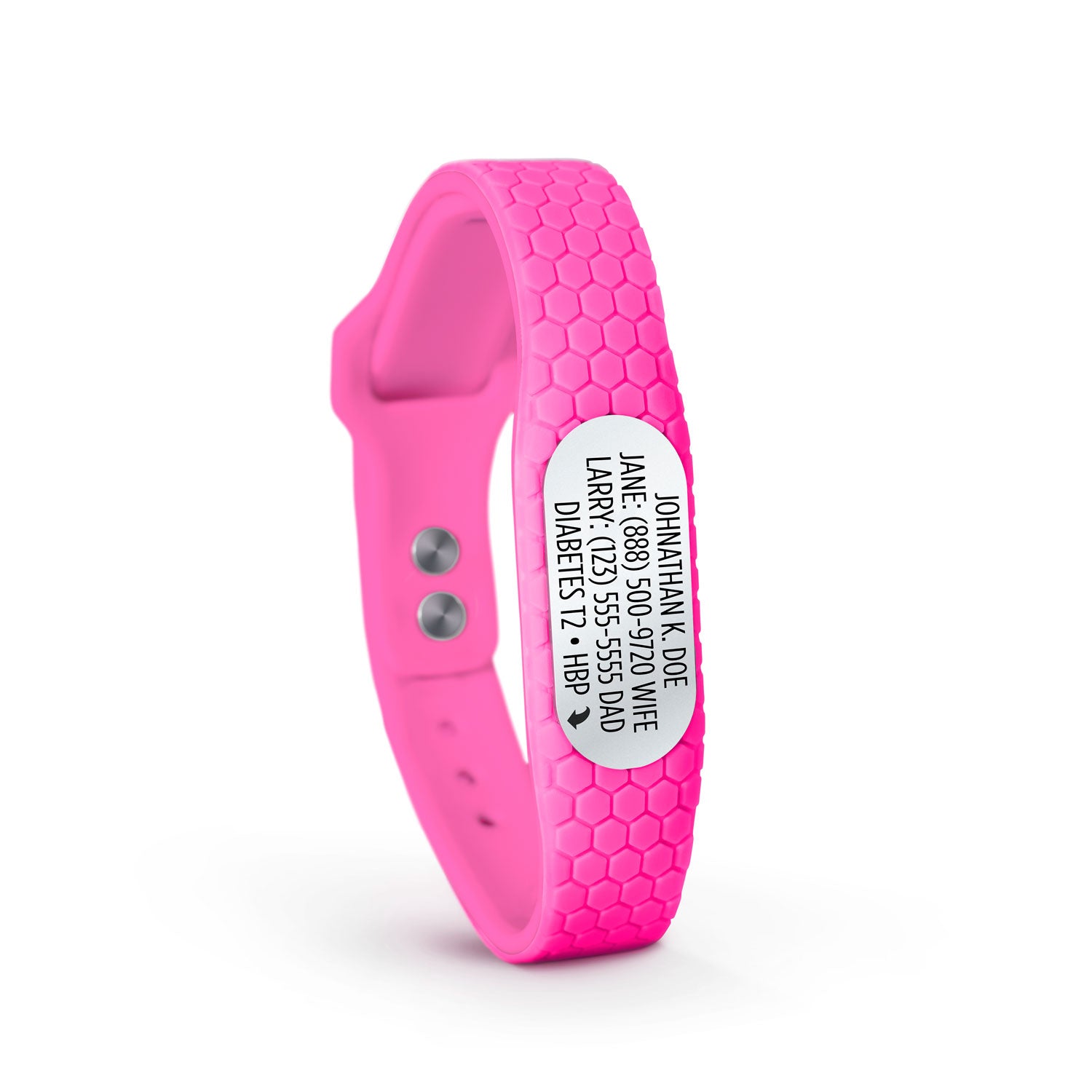 MyID Hive Medical ID Bracelet Neon Pink