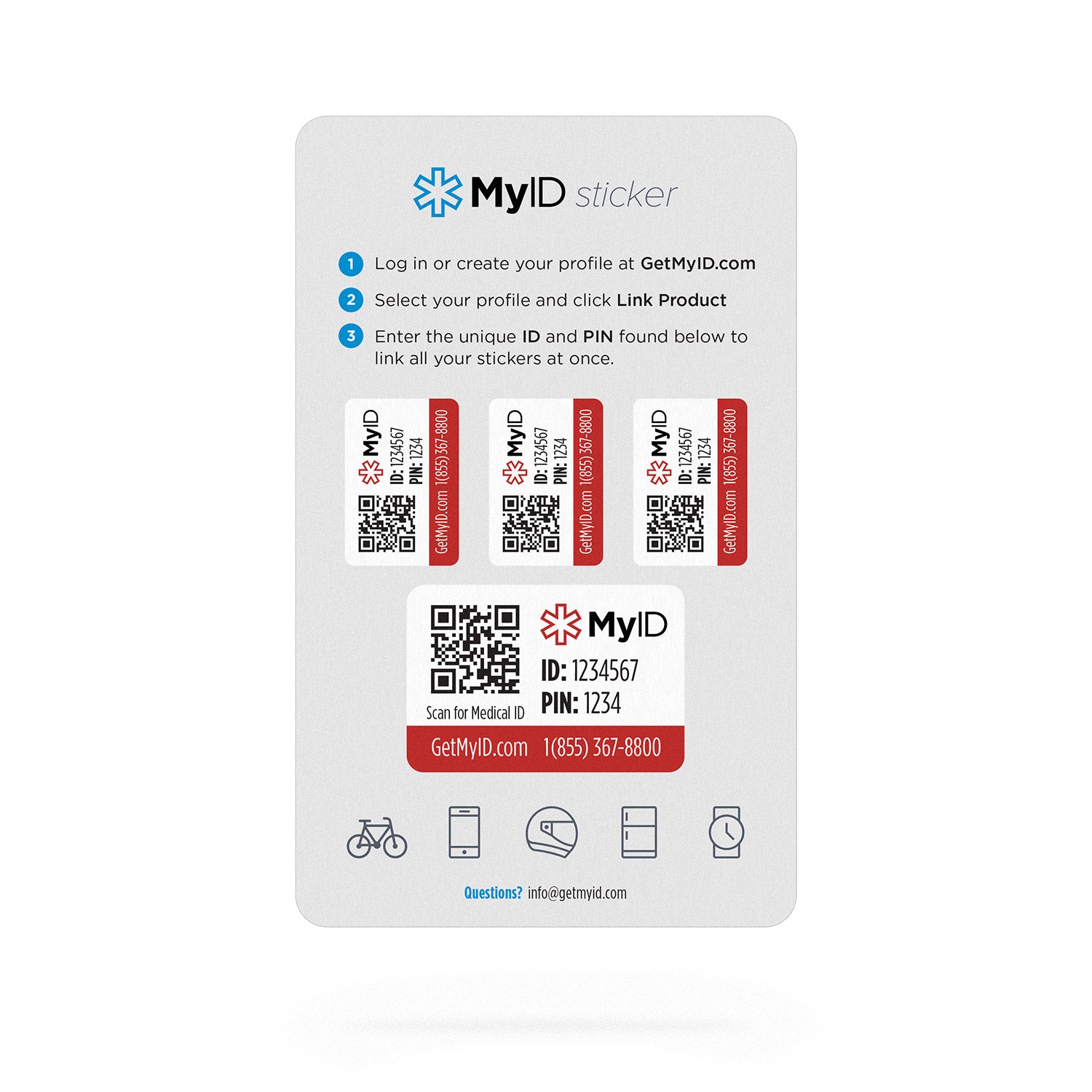 MyID Medical ID Sticker Kit | Easy Medical Information Access - MyID Shop