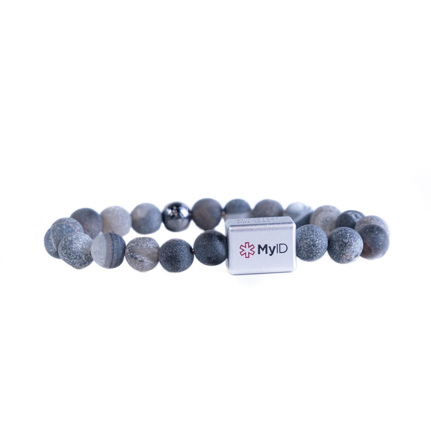 Natural Earth Geode Medical ID Bracelet