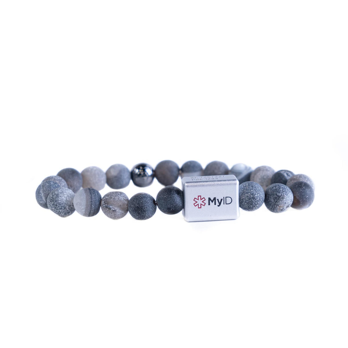 Natural Earth Geode Medical ID Bracelet