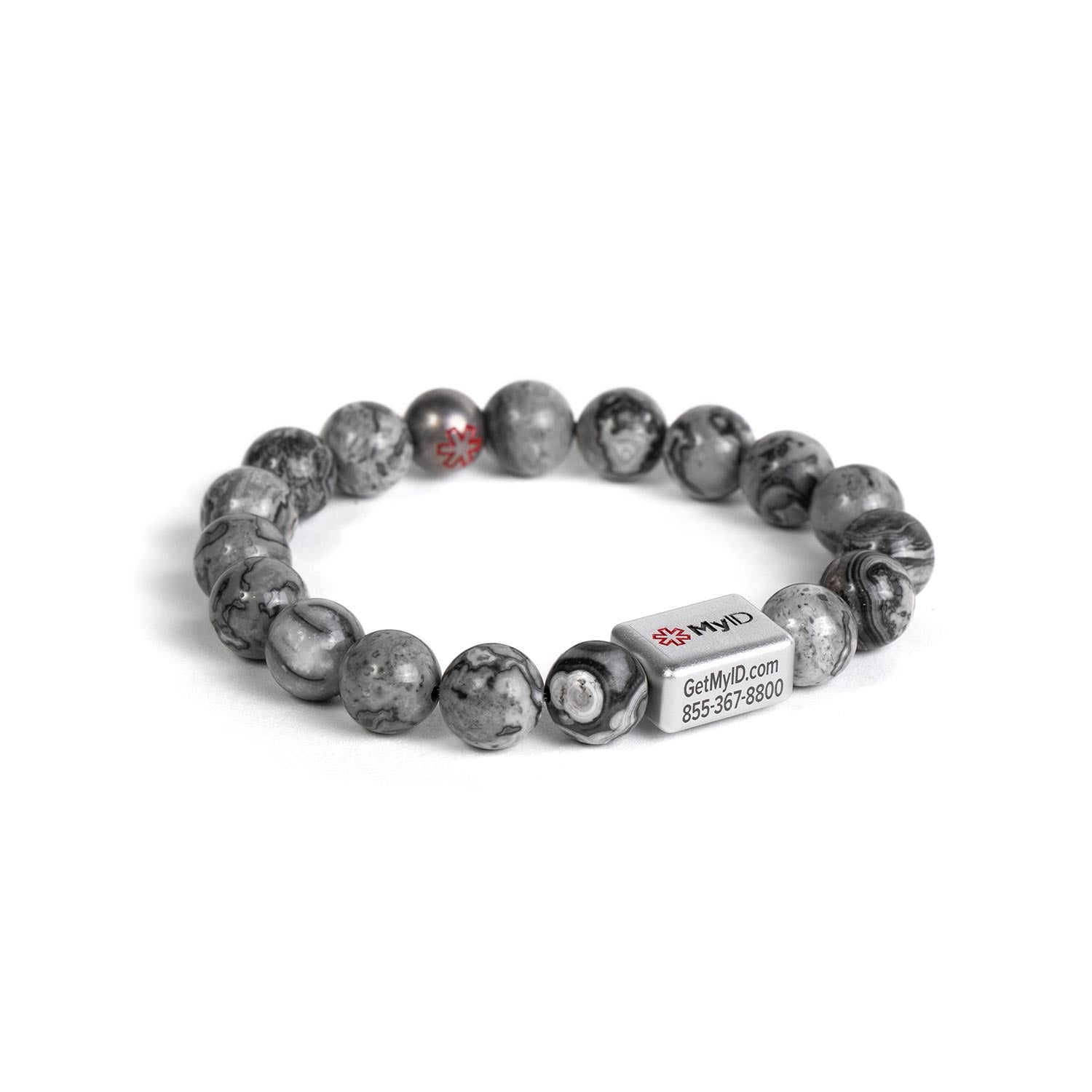 Silver Agate Medical ID Bracelet