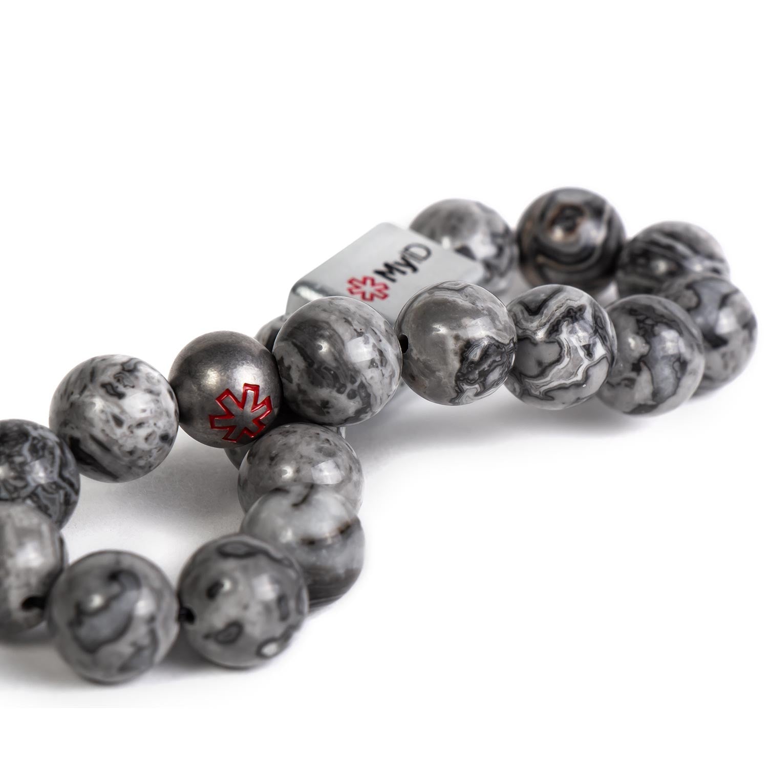 Silver Agate Medical ID Bracelet