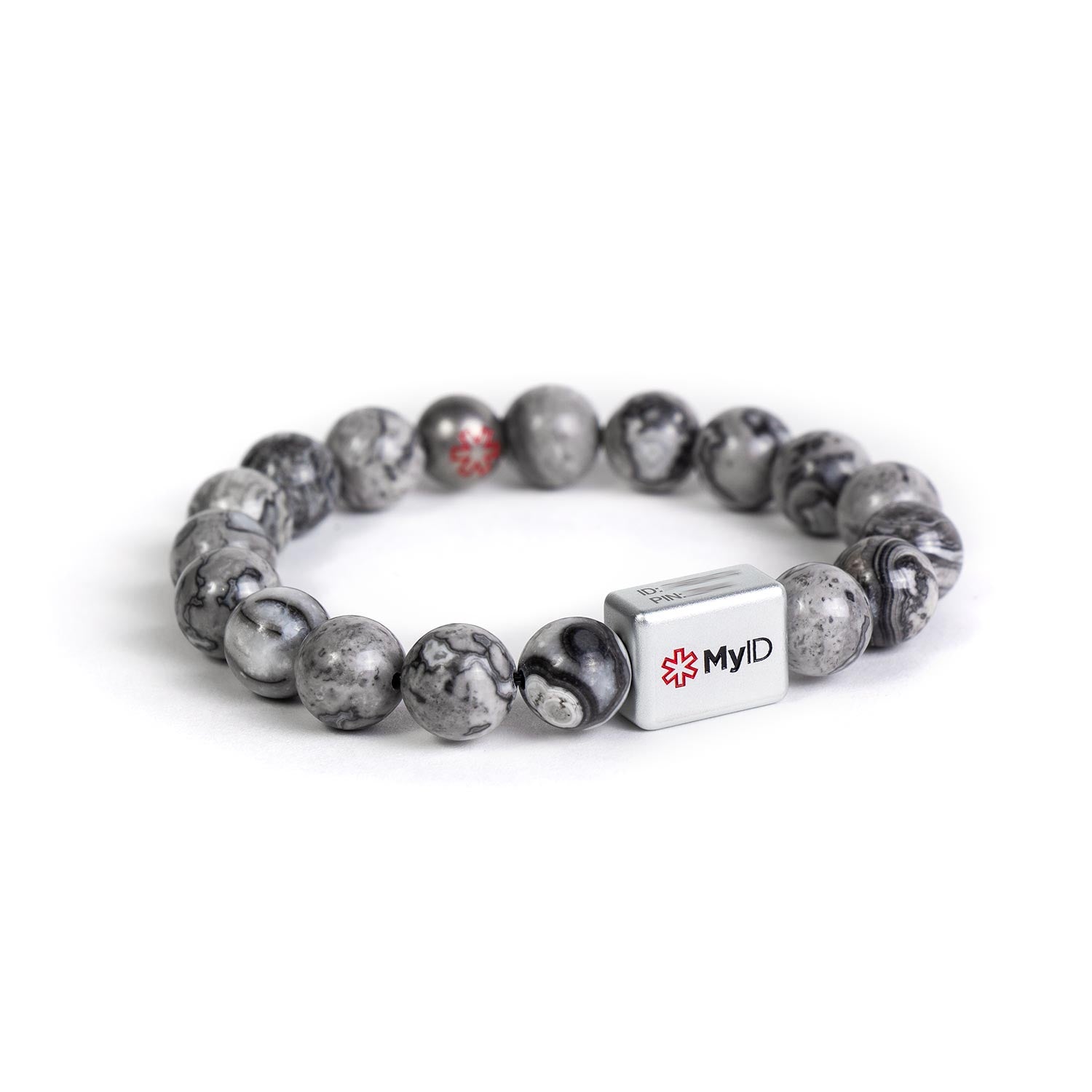 Silver Agate Medical ID Bracelet