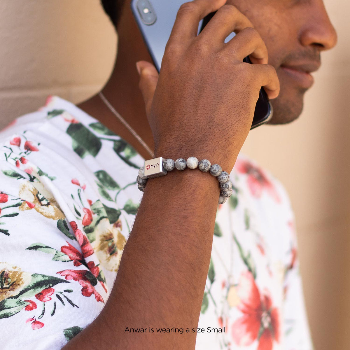 Silver Agate Medical ID Bracelet