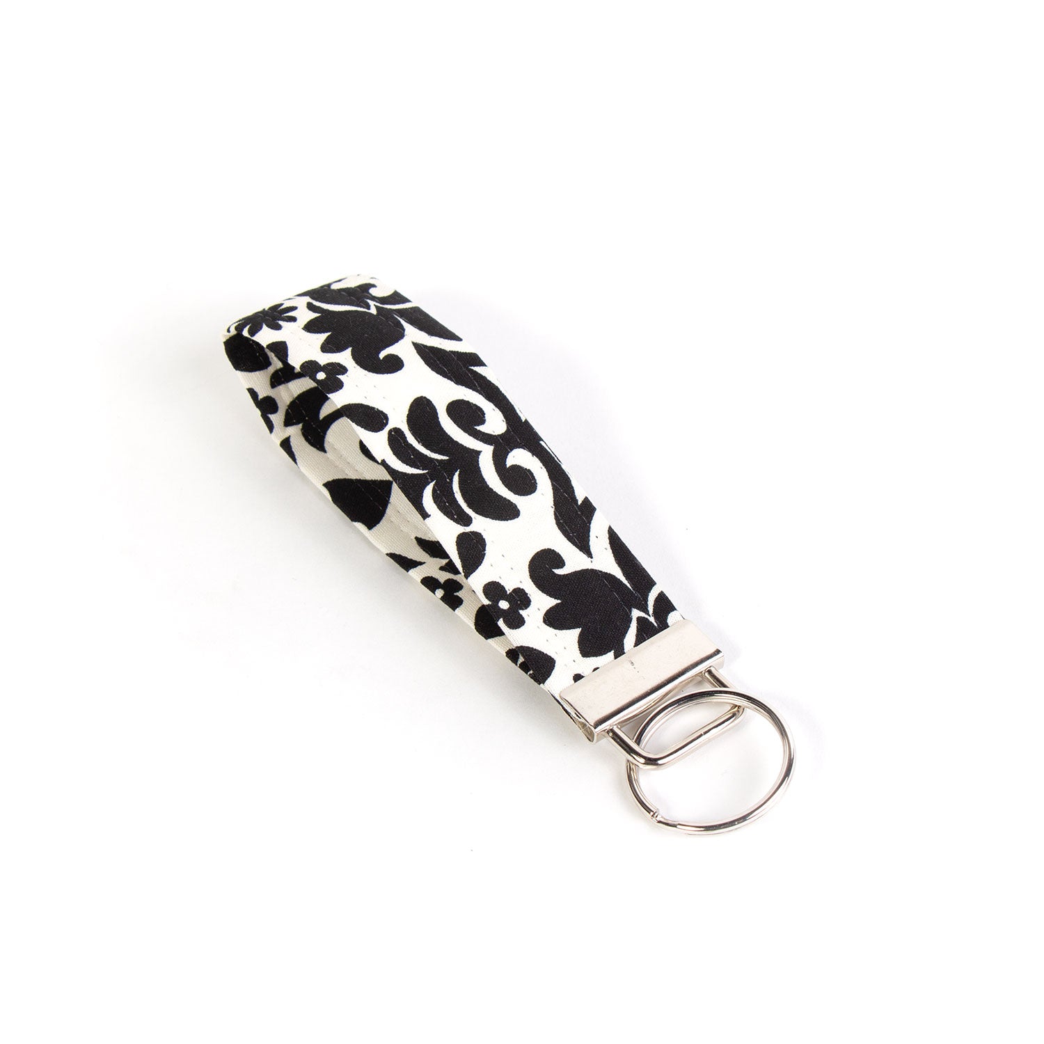 Fabric pattern Wristlet Key Fob Key Chain with Split Ring and Clasp key  holder
