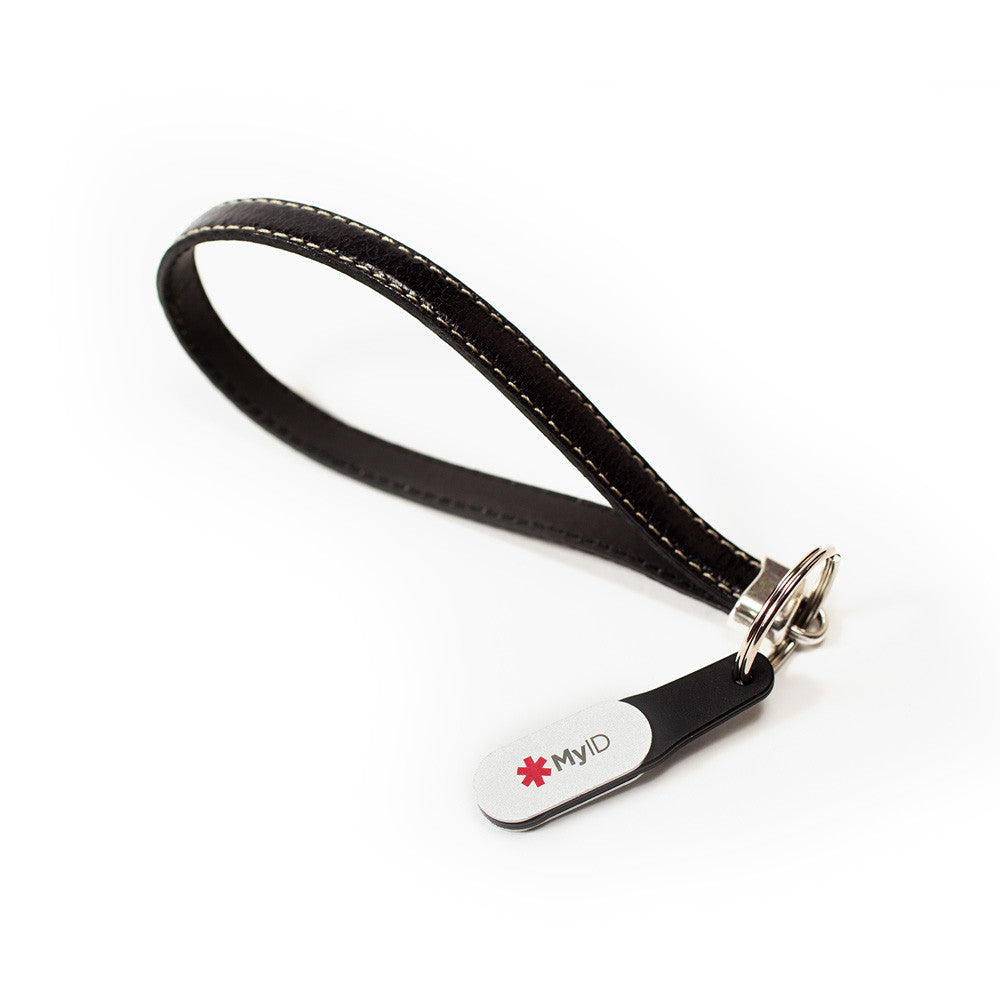 Leather Wristlet Medical ID Keychain Variety - MyID