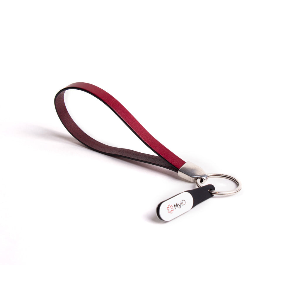 Leather Wristlet Medical ID Keychain Variety - MyID